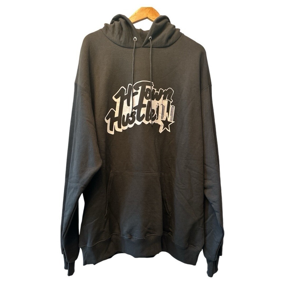 Champion Eco Mens 2XL‎ H-Town Hustle Houston Graphic Hoodie Black S700 BK